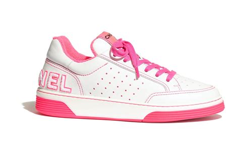 chanel sneakers pink laces